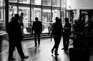 People of office lobby