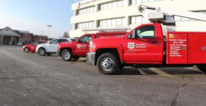 Per Mar security vehicles in front of headquarters