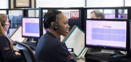 person in monitoring center