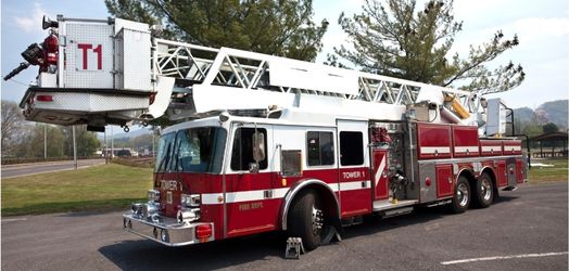 Fire truck responding to heat detector